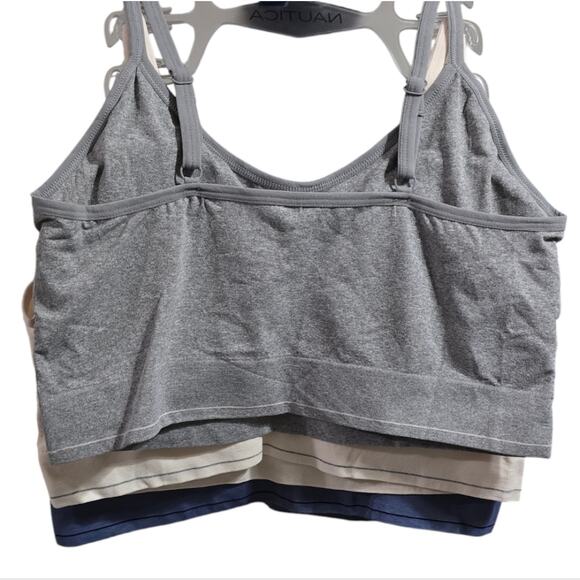 Nautica 3Pk Lounge Active Comfy Athletic Blue Sports Bra Bralettes Set Plus size - Picture 6 of 11